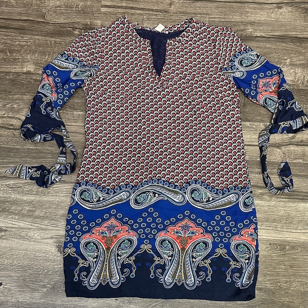 Forever 21 Multicolor Paisley Long Sleeve Dress